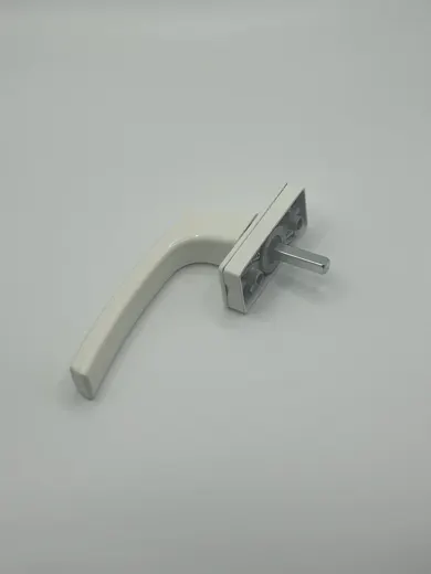 Ivory window handle, curved lever