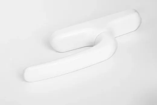 White window handle, slim rounded base