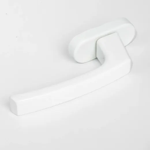 White window handle, slim lever, oval base