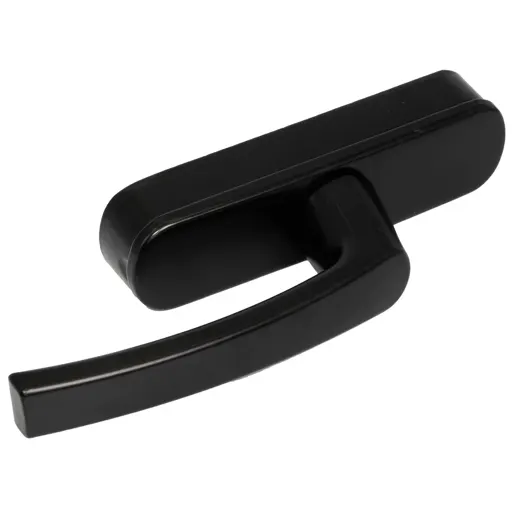 Matt black window handle, rounded design