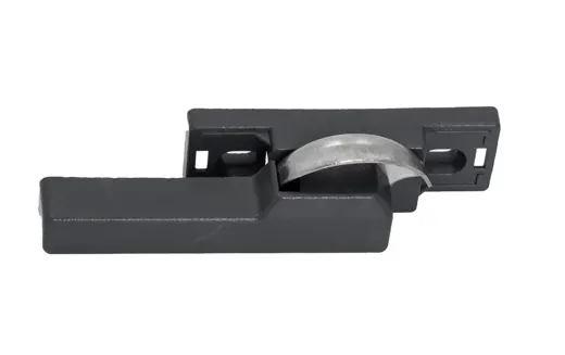 Black sliding-window latch handle, two-hole base