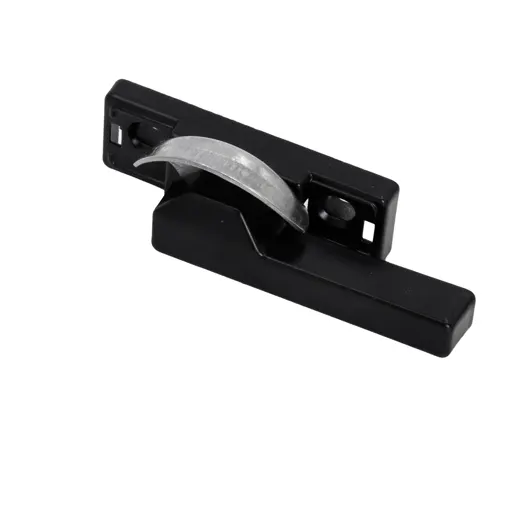 Black sliding-window latch handle, square-hole base
