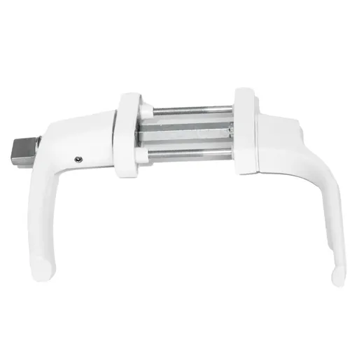 White through-door handle set, without lock