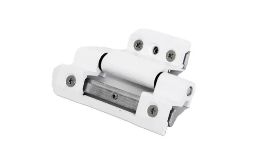 White adjustable hinge with aluminium spacer